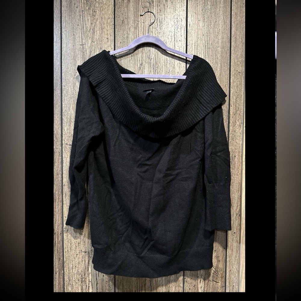 Torrid Deep Black Off Shoulder Marilyn Sweatshirt